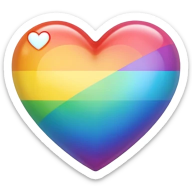 rainbow heart classic emoji style sticker