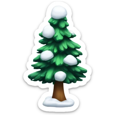 Pine tree with snow sticker