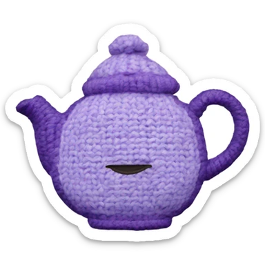 teapot light purple tea cozy sticker