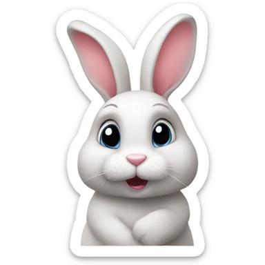 Bunny blowing kiss sticker