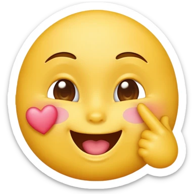 Classic yellow emoji blowing kiss sticker