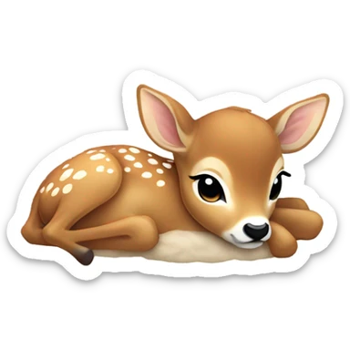 aesthetic baby deer laying down sticker