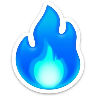 make a blue fire emoji symbolizing power sticker