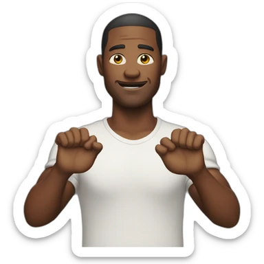 man holding his arms out  sticker