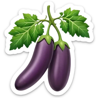 eggplant cucumber carrot on a tree branch sticker