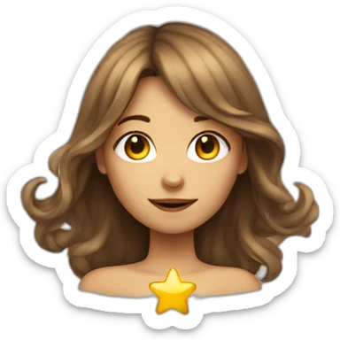 girl morphing into a star sticker