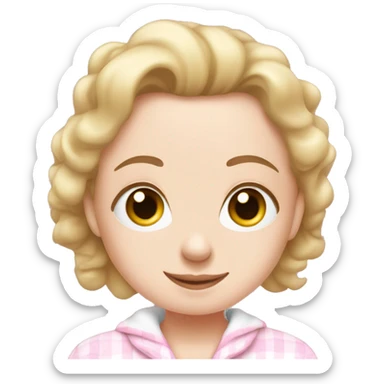 angelic white girl doing skin care in pink pajamas sticker