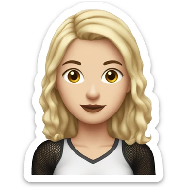 White Girl in pencil skirt with fishnet stockings sticker