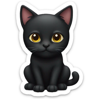 black cat  sticker