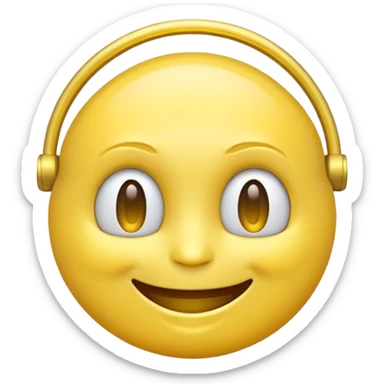 Creepy smile emoji with halo sticker