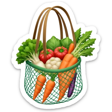 Net back with white nets that is used for shopping and putting vegetables in it sticker