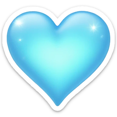 Sparkling pastel blue heart sticker