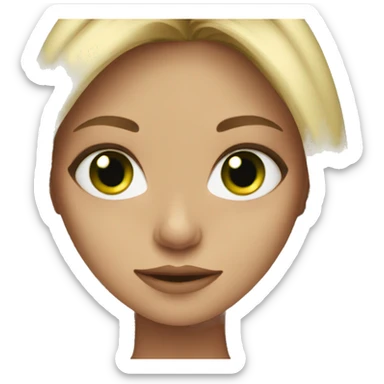 girl with dirty blonde hair and green eyes sticker