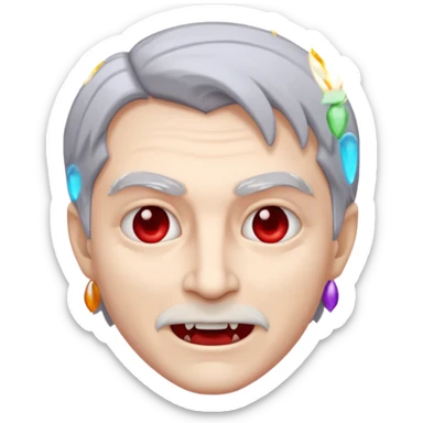 vampire emoji with gray hair sticker