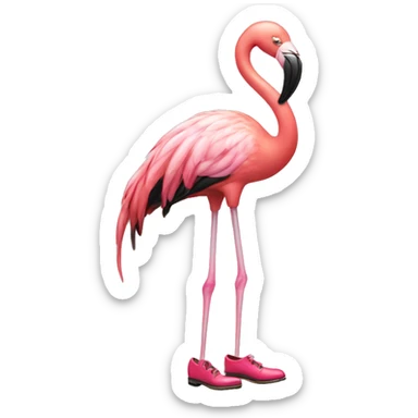 crying flamingo wearing tap shoes sticker
