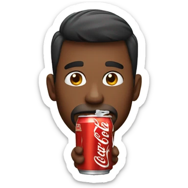 guy drinking coke sticker