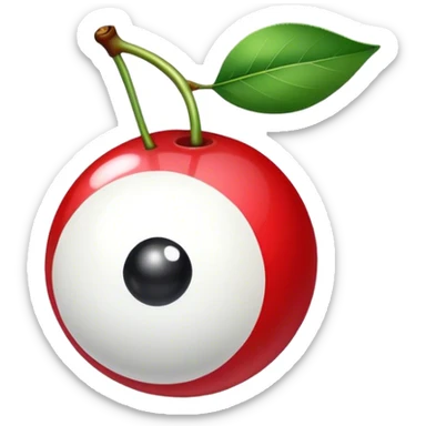  red and white 8 ball cherry sticker