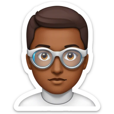 Technology glasses with a futuristic design, sleek and modern, worn by a person to represent innovation and advanced technology sticker