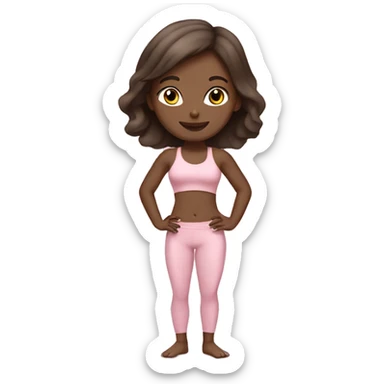 brunette yoga girl light pink clothes  sticker