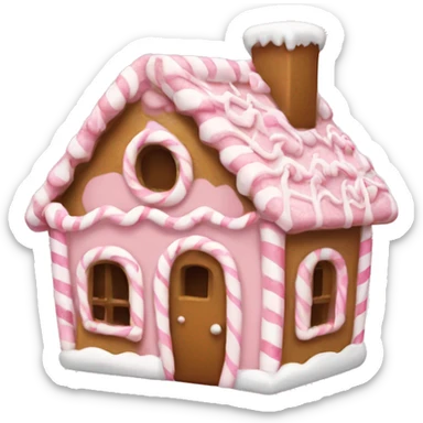 Light pink gingerbread candy house sticker