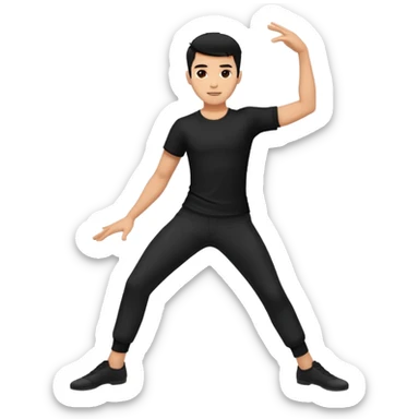 male dance choreographer with pants and shirt black hair  sticker