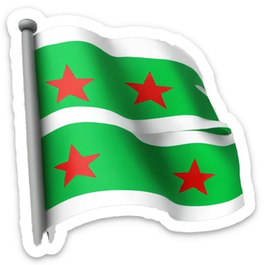 flag green and white and black with three red stars in the middle  sticker