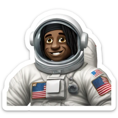 Iconic Lil-Wayne Candid Weezy style depicted as Astronaut Rock Star sticker