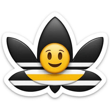 Adidas white stripes black emoji sticker