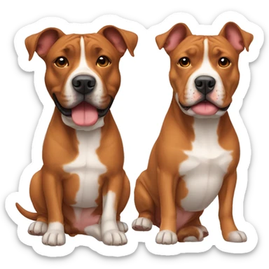 Two red Amstaff friends sticker