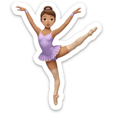Ballet dancer in over the knee socks, leotard and brown hair sticker