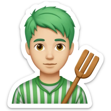 venice gondola guy green hair sticker