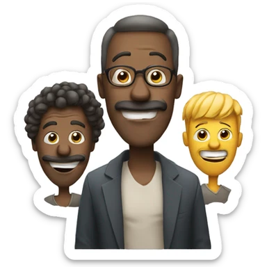 three crazy crazy men, dressed differently and from different countries sticker