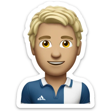 White tennis player, similar to Rafael Nadal with semi blond hair  sticker