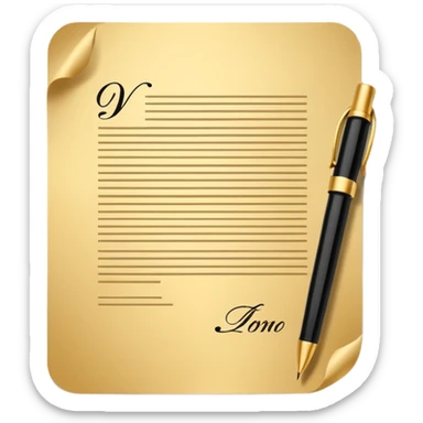 Contract golden paper signed sticker