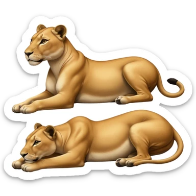 a lioness's silhouette laying down sticker
