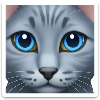 Russian blue cat face with blue eyes sticker
