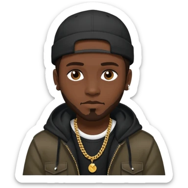 Jezzy, Rapper dark brown hair sticker