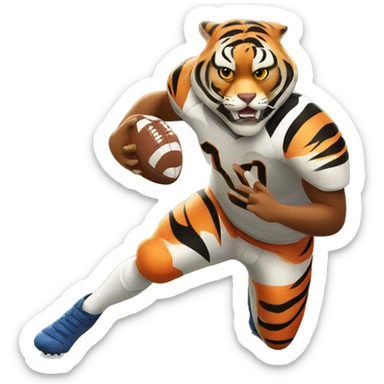Bengal tiger playing football sticker