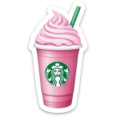 starbucks cup pink drink with cold foam sticker