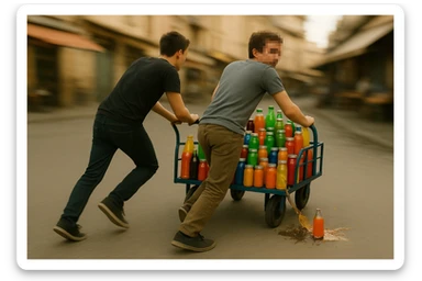 endi shu aravani bir balonchasi singan aka uka esa u ni yonida turganini yuzini k sticker