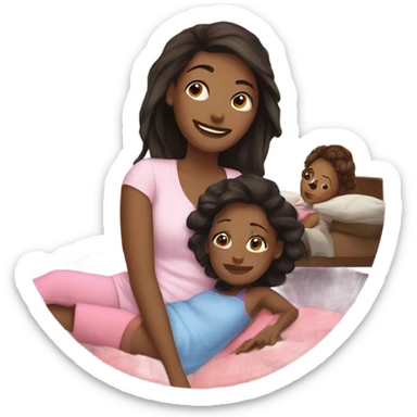 Mom daughter sleepover  sticker