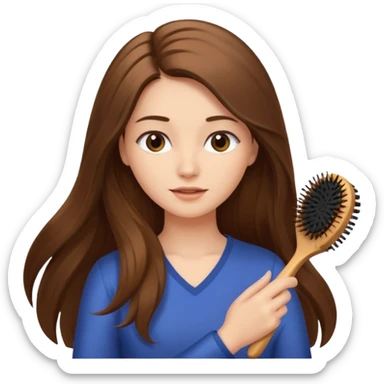 mujer peinando su cabello sticker