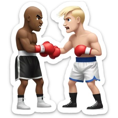Mike Tyson with boxing gloves on fighting Jake Paul  sticker