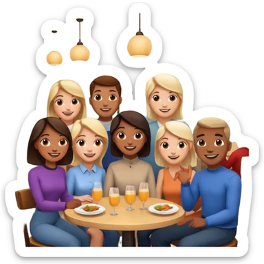 comversacion dentro de un restauant  sticker