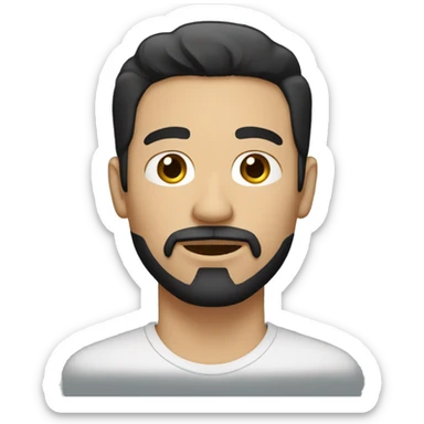 white Man with short black hair and goatee beard sticker