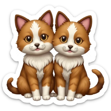 cat and dog one body sticker