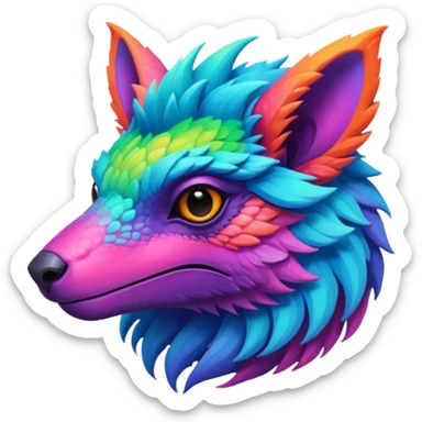 Dark vibrant pastel bright neon colorful edgy exotic painted Fakémon-Pokémon-Vernid-creature sticker