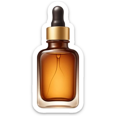 Organic cosmetic in a cristal brown bottle sticker