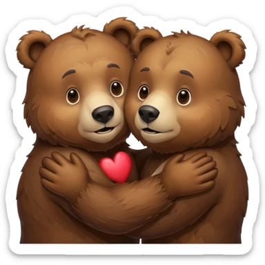 bears hugging sticker