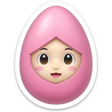 Uovo di pasqua kawaii rosa senza faccia sticker
